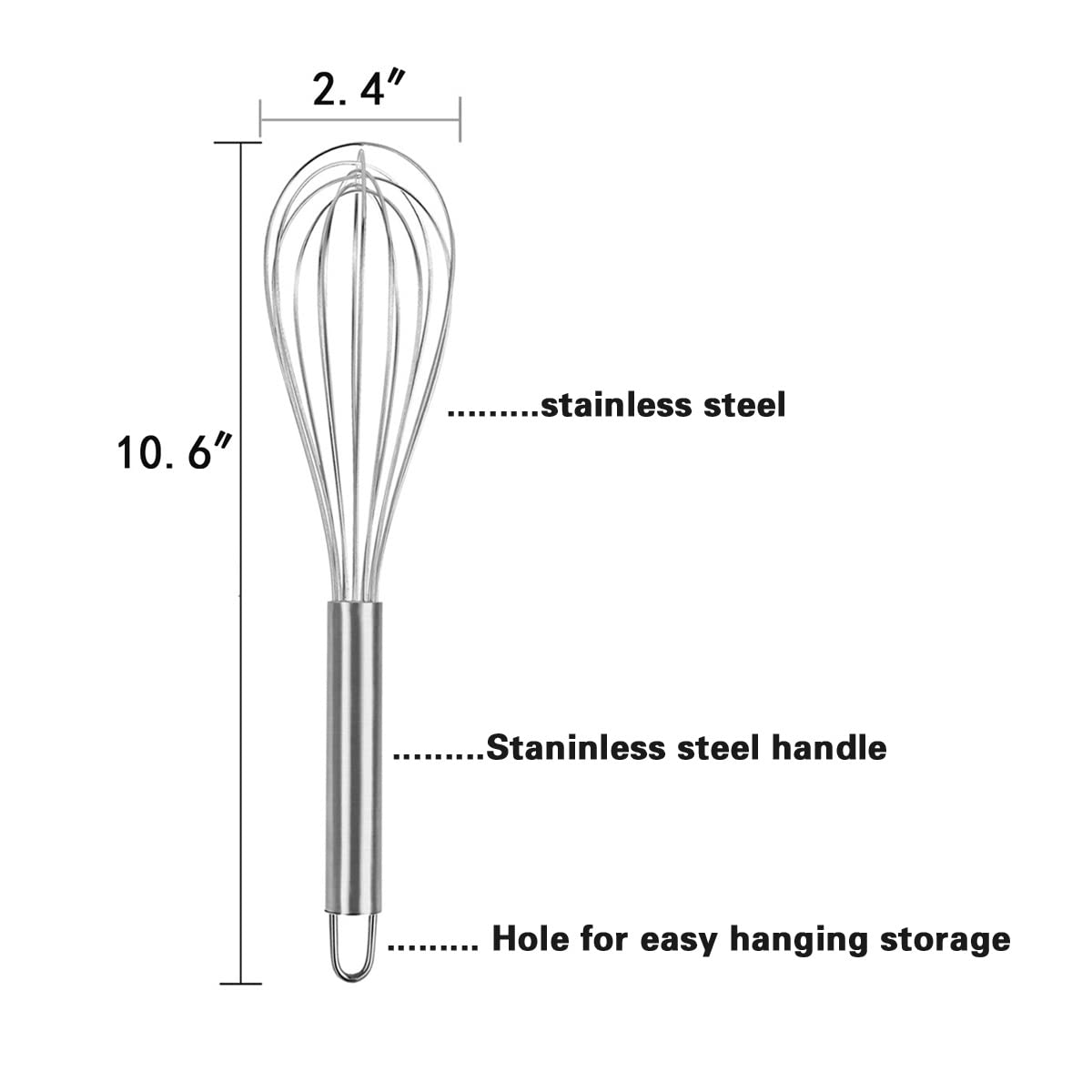 VITASUNHOW Stainless Steel Whisk Balloon Whisk 10