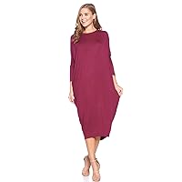 Solid Long Sleeve Cover-Up Maxi Dress (S-2X) - Made in USA