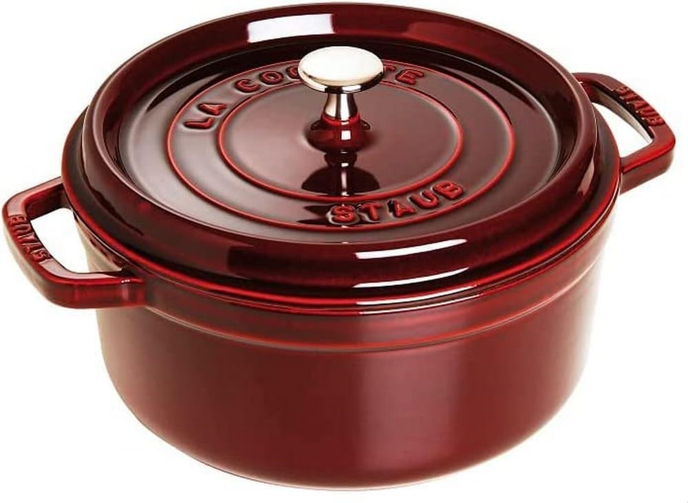 Staub Cast Iron 7-qt Round Cocotte - Grenadine, Made in France