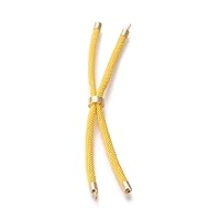 10Pcs Nylon Twisted Cord Bracelet Making Adjustable Slider Bracelets with Golden Brass Findings for DIY Jewelry Making Accessories 9 inch(22.19cm)