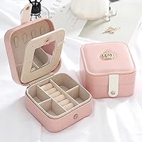 Small Travel Jewelry Case,Travel Jewelry Organizer， To Go Portable Jewelry Box, Travel Jewelry Organizer,Portable Jewellery Storage Holder for Rings Earrings Necklace, Gifts for Girls Women (pink)