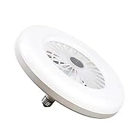 Portable Fan, Cooling Fan for Bedroom, Tower Fan, Ceiling Fans with LED Light, 5-Blade Modern for Smart E27 Lamp for Head Ceiling Fan Light Flush Mount for Bedroom Office(220V model)