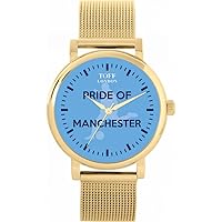 Football Fans Pride of Manchester Ladies Watch 38mm Case 3atm Water Resistant Custom Designed Quartz Movement Luxury Fashionable