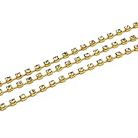 The Design Cart White/Crystal Cup Chain (12 ss / 3 mm) (5 Meters) Used for Jewellery Making, Decorating Handbags, Wallets, Etc