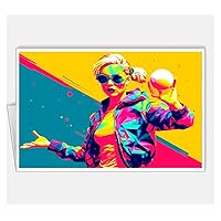 Arsharenkay All Occasion Assortment Proffession Pop Art Greeting Cards (Set of 8 Cards/Size 105 x 145 mm / 4 x 5.5 inches) No57 (Tennis player Proffession 3)