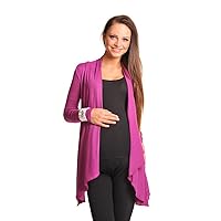 and Nursing Long Sleeve Draped Hem Lightweight Open Front Shrug for Pregnant and Breastfeeding Ladies 4008