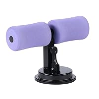 Fitness Artifact,Sit up Bar Adjustable Sit-Up Exercise Equipment,Portable& Firmly,UP to 160kg,Self-Suction Assistant Device with Resistance Tube Suitable for Home Fitness Purple