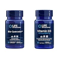 Life Extension Bio-Quercetin Immune & Heart Health Antioxidant 30 Capsules + Vitamin D3 5000 IU 60 Softgels