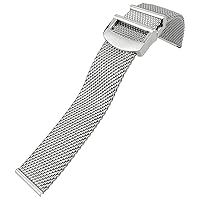 Stainless Steel Woven Mesh Watchband 20mm 21mm 22mm Fit for IWC Le Petit Prince Mark 18 Portofino Solid Watch Strap