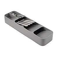 Joseph Joseph DrawerStore Compact Utensil Organizer For Kitchen Drawer Silverware, Flatware Tray, Small, Grey