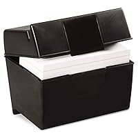 Oxford Plastic Index Card Box, 4 x 6 Inches, 400 Card Capacity, Black (01461)