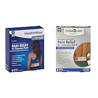 HealthWise & Thera|Care Maximum Strength 4% Lidocaine Pain Relief Patches (6 Count) Bundle
