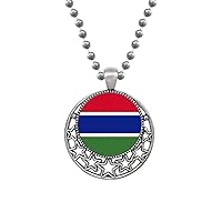 Beauty Gift The Gambia National Flag Africa Country Necklaces Pendant Retro Moon Stars Jewelry