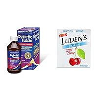Diabetic Tussin Max. Strength Cough and Chest Congenstion Relief, 8oz + Luden's Sugar Free Wild Cherry Throat Drops, 75ct