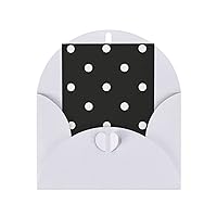 Black And White Polka Dot Print Blank Greeting Cards, Love Buttons, Pearl Paper Envelopes Suitable For Various Occasions - Anniversary Cards, Thank You Cards, Holiday Cards, Wedding Cards, Congratulations, And More