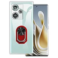 for ZTE Nubia Z50 Ultra Thin Phone Case + Ring Holder Kickstand Bracket, Gel Pudding Soft Silicone Phone for ZTE Nubia Z50 Rabbit Year 6.67 inches (RedRing-T)