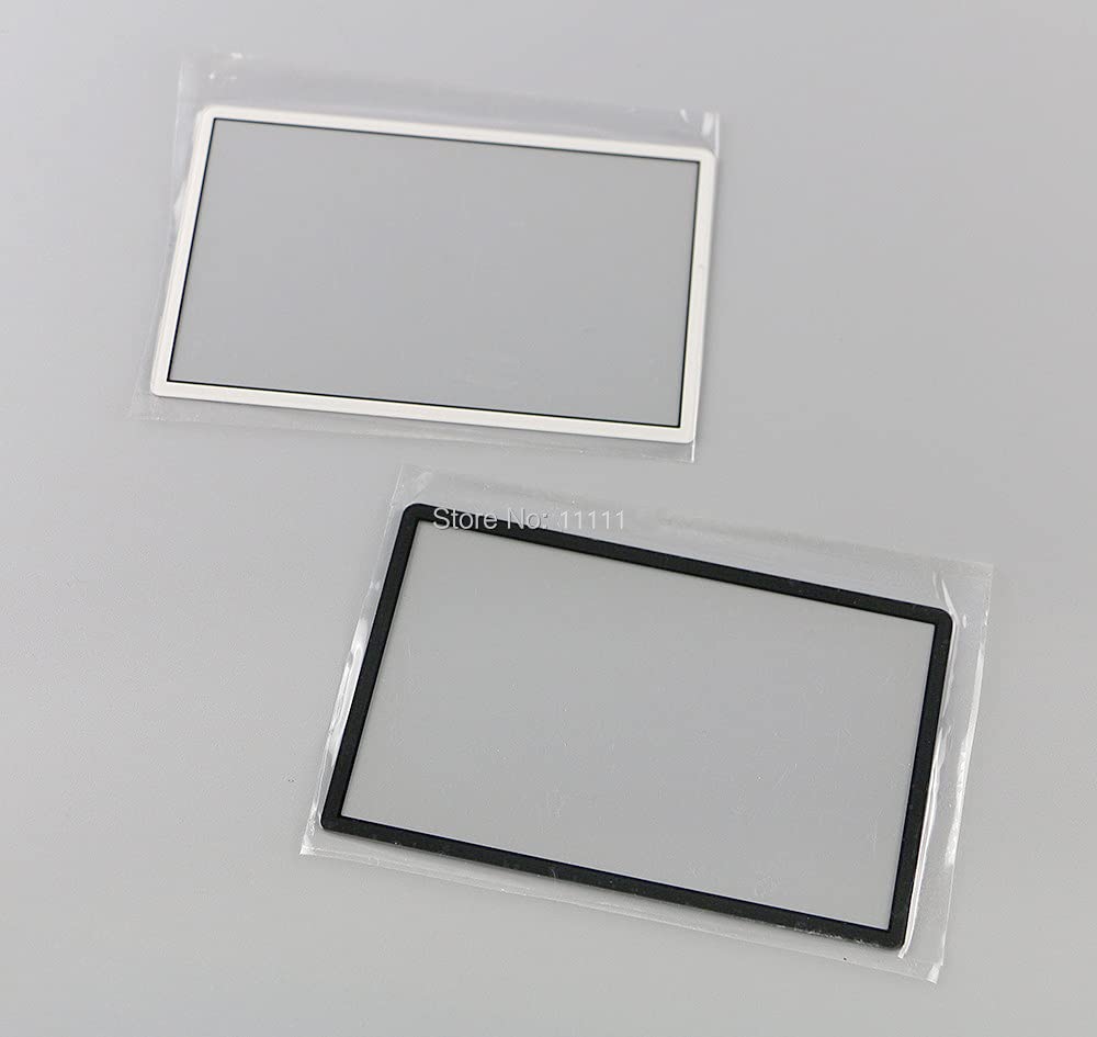 JMXLDS Replacement Glass Top Upper Screen Frame Lens Cover LCD Screen Protector with Adhesive for New 3DS Console White