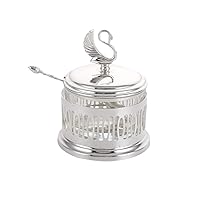 Luxury Glass Sugar Bowl with Lid and Spoon, Sugar Canister for Kitchen and Countertop, Salt, Pepper or Spice Bowl, Perfect Housewarming Birthday Wedding Gifts