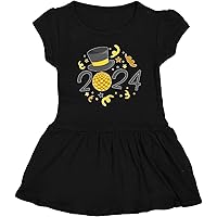 inktastic 2024- Happy New Year with Top Hat and Ball Toddler Dress