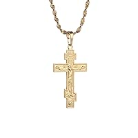 Russian Orthodox Christianity Church Eternal Cross Pendant Necklace Greece Ukraine Jewelry