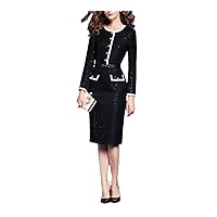 Women Slim Shiny Straight Dress for Women Autumn Winter O-Neck with Belt Button Up Dresses Party Vestidos