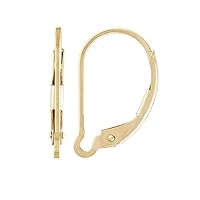 50pcs Adabele Hypoallergenic Tarnish Resistant Interchangeable Earring Hooks Leverback Earwire 17mm Long Gold Plated Brass for Earrings Jewelry Making BF260-2