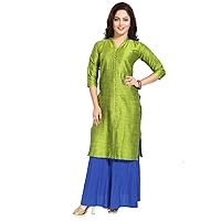 Women's Silk Blue Straight Kurti for All Plus Size and Small Size