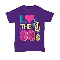 I Love The 80s Clothing Tops Tees Women Men Plus Size Graphic Novelty T-Shirt Purple