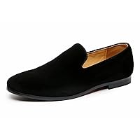 Mens Shoes Suede Slip-on Penny Loafers Casual Smoking Slippers Driving Dress Shoes Black Brown Ivory Khaki