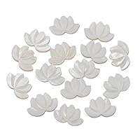 LiQunSweet 10 Pcs Natural Freshwater Shell Lotus Flower Beads Half Drilled Bead Bulk for Jewelry Making