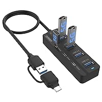 Onten USB C Hub,7 Ports USB 3.0 Hub with USB C to USB 3.0 Adapter,USB C Splitter with 3.2 ft Cable 4*USB3.0 Ports,3*USB C Ports for Thunderbolt3/4 MacBook Surface Pro and More USB/USB C Devices