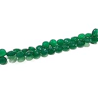 Natural Green Onyx Heart Faceted 7-8mm Loose Beads 7