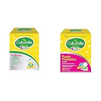 Culturelle Kids Probiotic + Fiber Packets (Ages 3+) - 60 Count & Kids Purely Probiotics Packets Daily Supplement, Helps Support Kids’ Immune and Digestive Systems