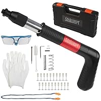 Mini Nail Gun - Manual Nail Wall Fastening Tool Kit with 20 Nails and Safety Glasses - Tool for Brick, Concrete, Aluminum Alloy, and Wood by Stalwart