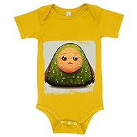 Kawaii Design Baby Jersey Onesie - Cute Avocado Baby Onesie - Graphic Baby One-Piece