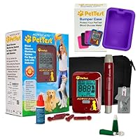 PetTest Glucose Monitoring Bonus Kit and Purple Bumper Case BUNDLE