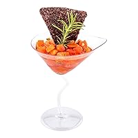 Restaurantware 3 oz Clear Plastic Dekko Martini Glass - 3 3/4