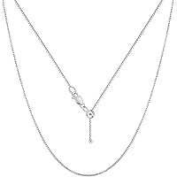 Savlano 925 Sterling Silver Solid 0.8mm Box Adjustable Bolo 14-24 Inch Chain Necklace For Women & Girls - Made in Italy Comes With a Gift Box