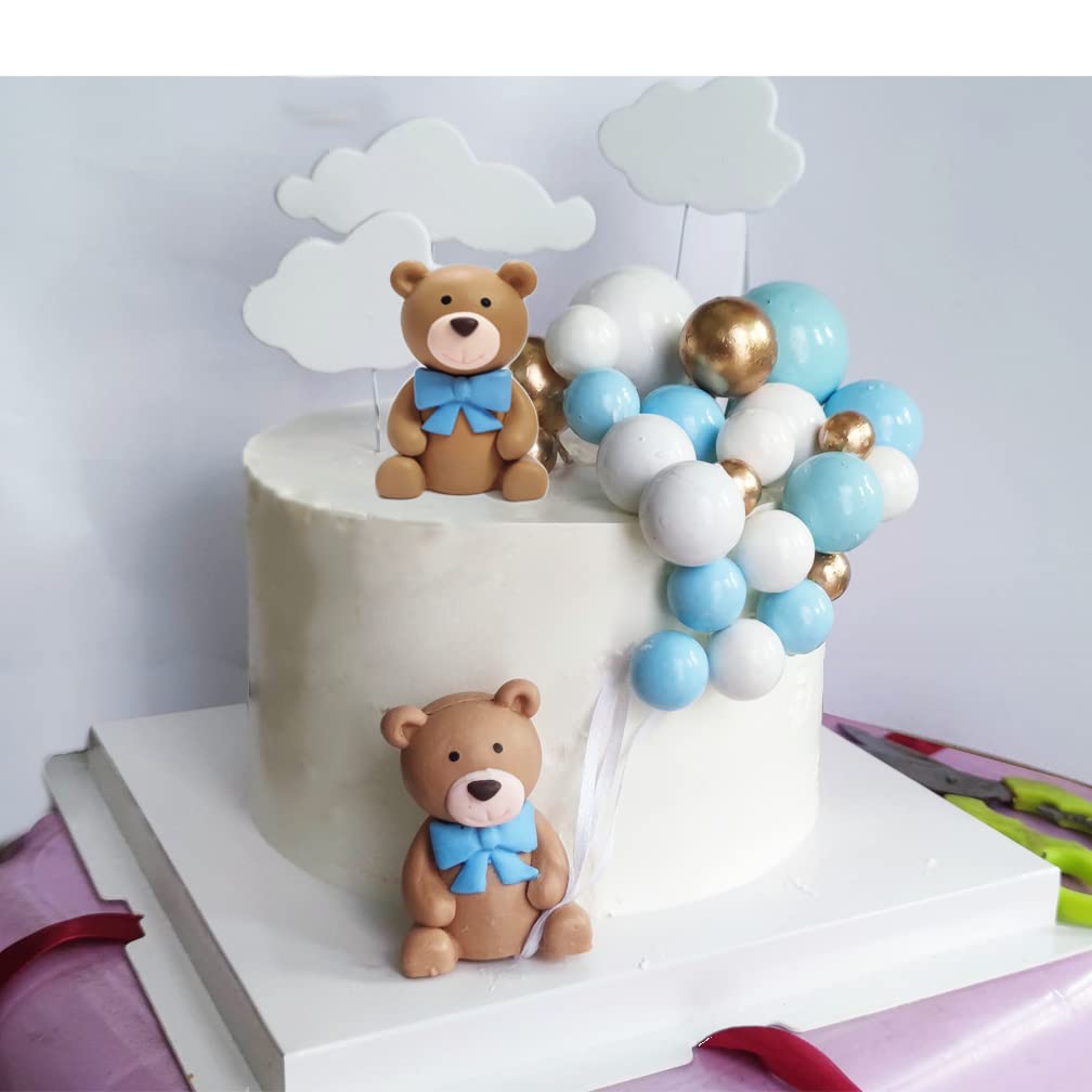 Girls Birthday Cake with a Fondant Teddy Bear Stock Image - Image of  bakery, fattening: 34809311