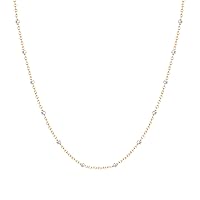 14k Rose Gold Filled Oval Link Chain with Faceted Sterling Silver 1.2 MM Jewelry Gift