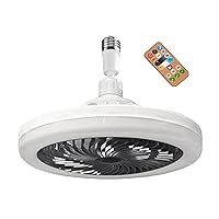 Ceiling Fans with Lights and Remote, 10 Inch Mini Bladeless Ceiling Fan with Light, Family Summer Gift for Kitchen, Bathroom, Garage, Pantry, Tool Room, Store Room, Closet, Laundry Room (A)