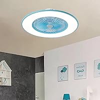 Fan with Ceililight and Remote Control Silent Kids Ceililights 3 Speeds Bedroom Led Ceilifan Light with Timer and App Ultra-Thin Liviroomt Fan Ceililight/Blue