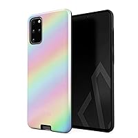 Compatible with Samsung Galaxy S20 Plus Case Pastel Rainbow Unicorn Colors Ombre Holographic Tie Dye Pale Kawaii Aesthetic Heavy Shockproof Dual Layer Hard Shell +Silicone Protective Cover