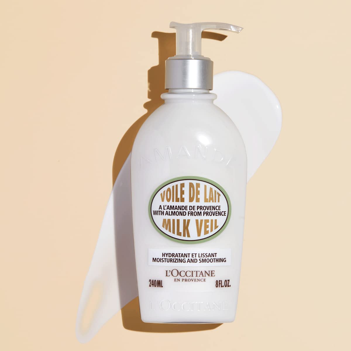 L'Occitane Moisturizing, Softening Almond Milk Veil 8.4 oz: Infused with Almond Oil, Visibly Firmer-Looking Skin, Smooth Skin, 24-Hour Hydration*