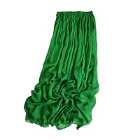 Mulberry Silk Skirt Women Summer Elegant Long Skirt Elastic Waist A-Line Maxi Skirt Trend Tulle Skirt