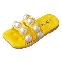 Toddler House Shoes Size 13 Children Slippers Fashion Summer Beach Sandals Fashion Fairy Style Big Pearl Gift Girl 12