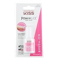 Kiss Powerflex Brush On Nail Glue 0.17 Ounce (Pack of 6)