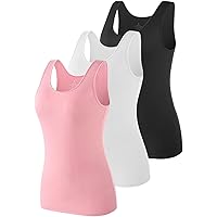 AMVELOP Basic Tank Top for Women Undershirts Sleeveless Layering Tank Top 2-4 Pack