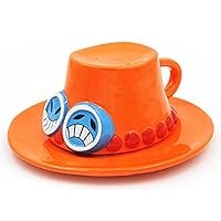 Anime Onepieces Coffee Mugs Sabo Ace Hat Mug Set Luffy Straw Hat Cup Ceramic Tea Milk Novelty Office Cup Gift for Christmas Birthday (Ace Hat)