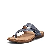 Taos Perfect Premium Leather Women's Cork Sandal - Open Back Toe-Post and Adjustable Strap Design with Arch Support for Exceptional Walking Comfort